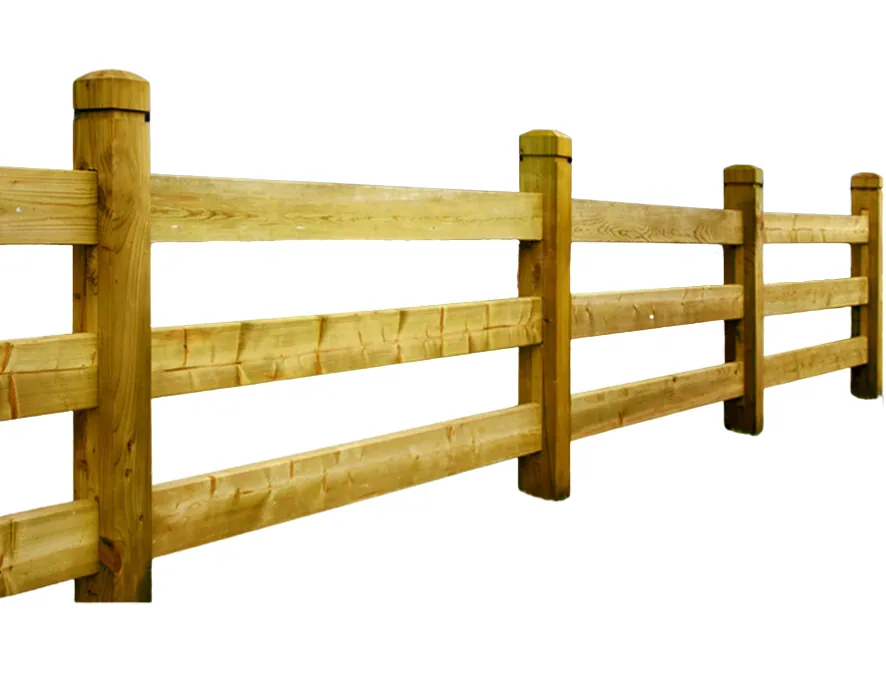 Timber post and rail fencing