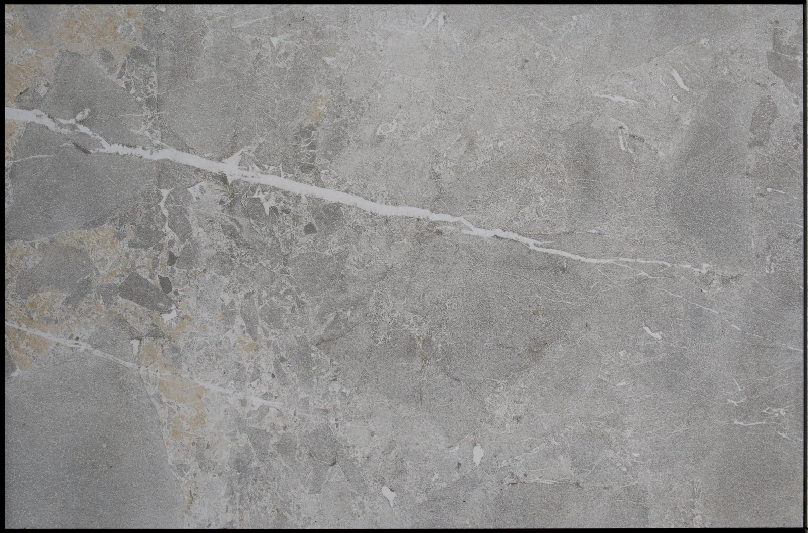 Highland Stone outdoor porcelain tile, grey marble effect with white veining