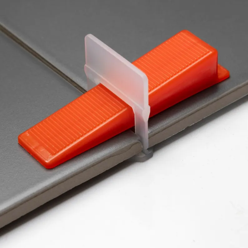 Orange plastic tile levelling wedge