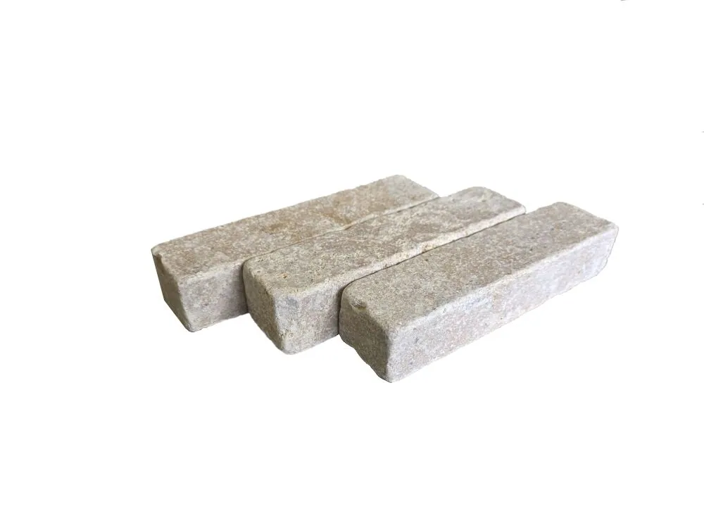 Egyptian Limestone setts, pale cream rectangular stone blocks